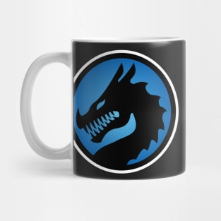 Circular Blue Valkyrie War Luck Dragon Design Mug